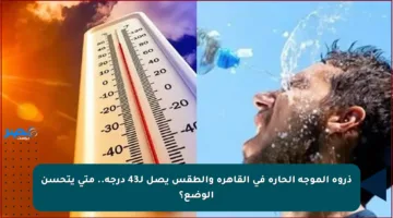 ذروة الموجة الحارة في القاهرة والطقس يصل لـ43 درجة.. متى يتحسن الوضع؟